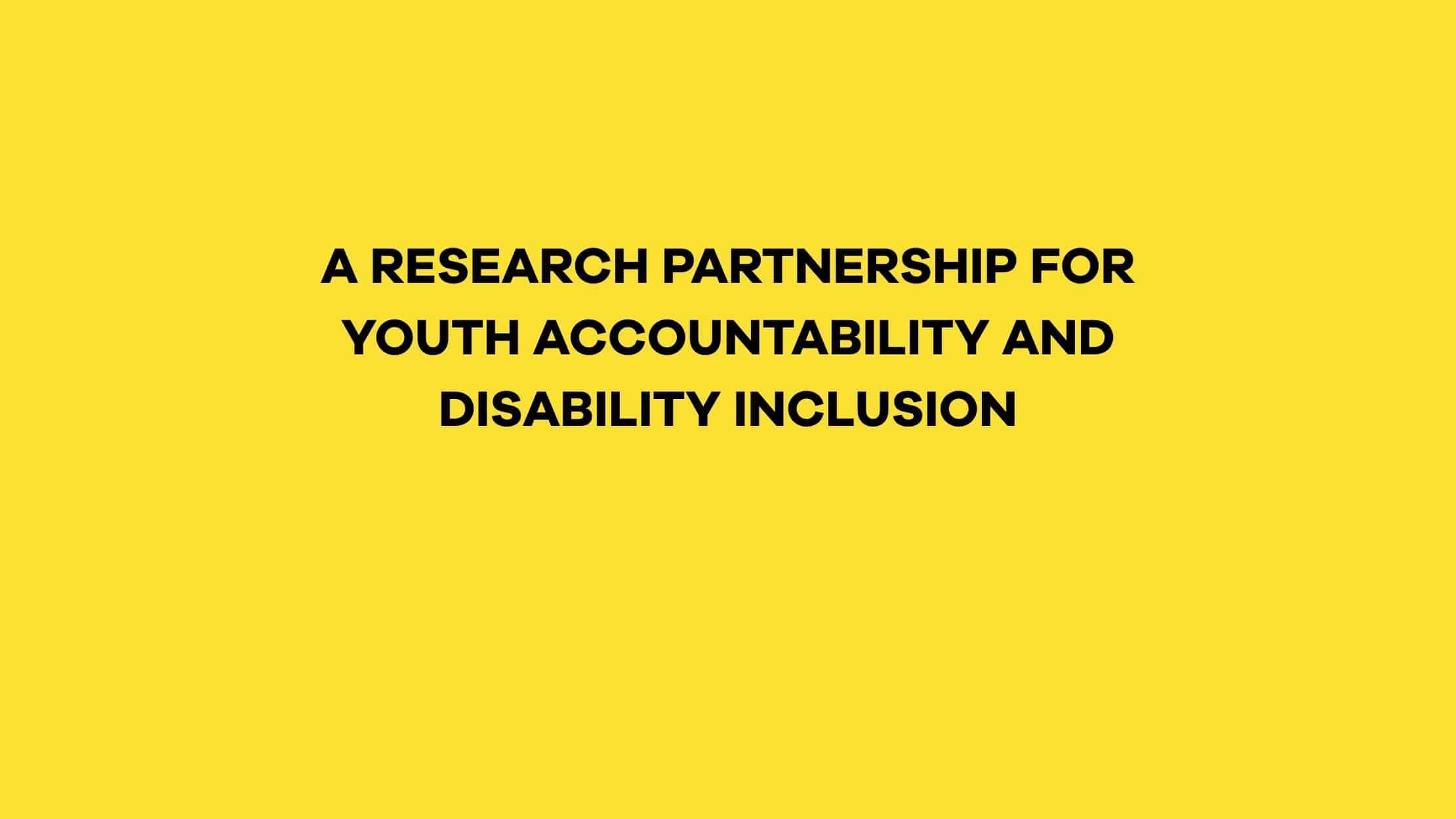 A research partnership for youth accountability and disability inclusion