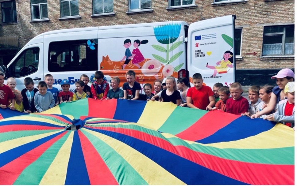 A mini van providing services that help children in Ukraine