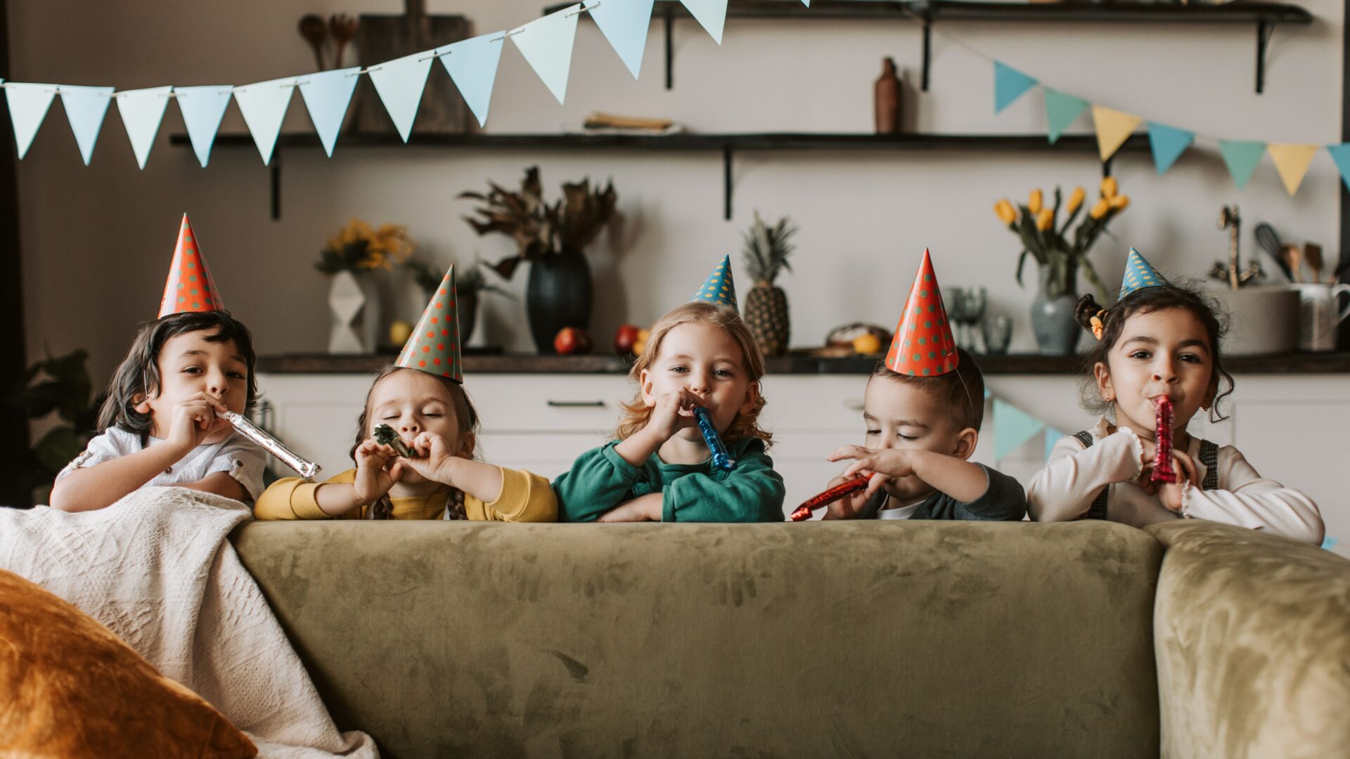 Children celebrating a birthday party